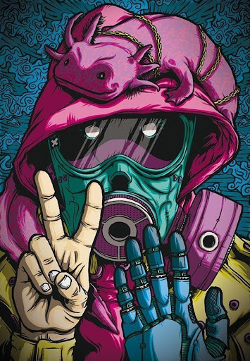Gangster Gas Mask Graffiti Wallpaper