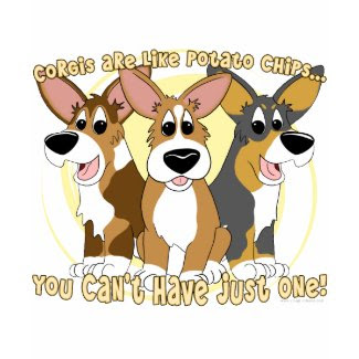 Corgi Potato Chips Ladies Ringer T-Shirt shirt