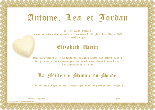 Diplome De Fete Des Meres