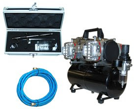 Image of BADGER Renegade Rage - R3R Set Airbrushing System with AirBrush-Depot TC-848 Four-Cylinder Piston Air Compressor w/ Tank