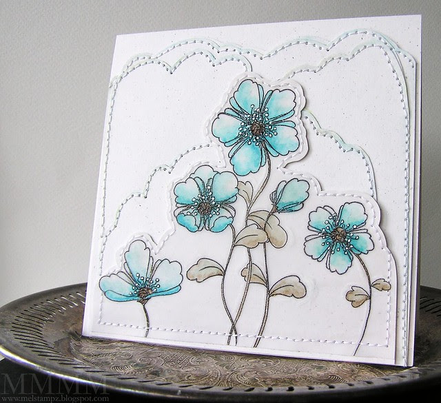 doodled flowers embossed on vellum mel stampz