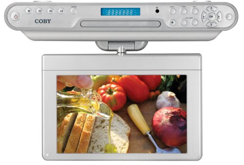 Coby KTFDVD1093 10.2-Inch Under-The-Cabinet LCD TV with Built-in DVD/CD Player and AM/FM Radio(White)