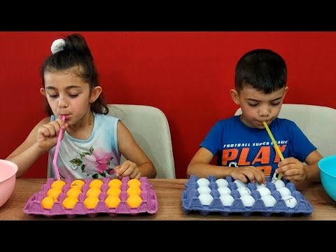 Pipetle pinpon topu taşıma oyunu | Nefes açma oyunları