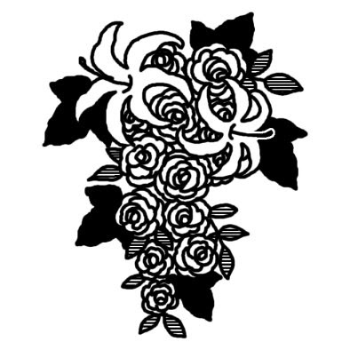 ブーケ 花束4 ブーケ 花束 花 無料 白黒イラスト素材