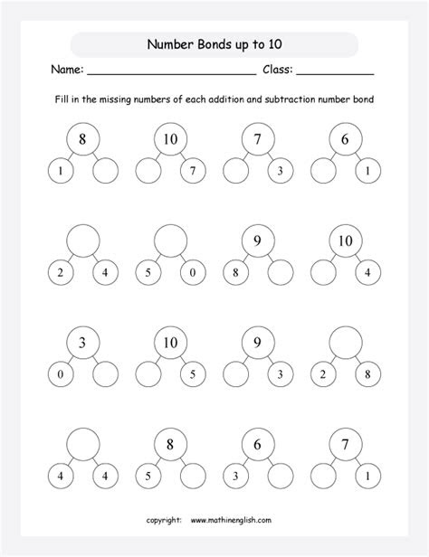  new 957 first grade math worksheets number bonds firstgrade worksheet