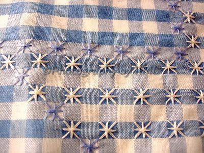 blue and white checkered gingham cloth