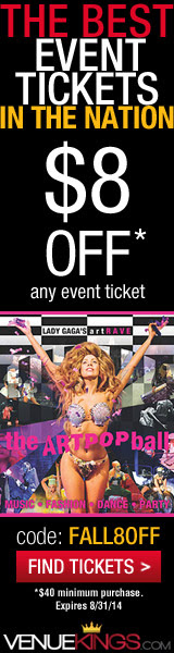 Lady Gaga artRave: The ARTPOP Ball Tour Tickets at VenueKings.com! Save $8 off $40+, Use code: SPRING14 at checkout. Shop Now!