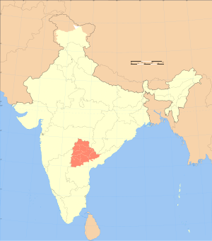 Location of Telangana region