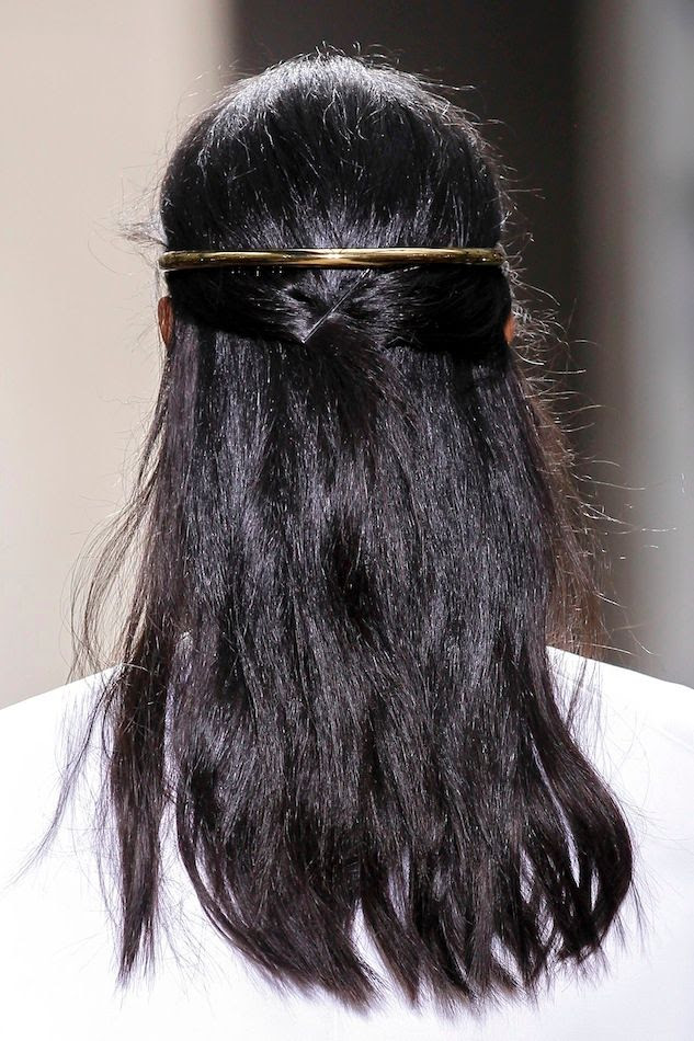 Le Fashion Blog Balenciaga SS 2013 Romantic Black Haircolor Half Updo Gold Halo Hair Accessory Wedding Bride Inspiration photo Le-Fashion-Blog-Balenciaga-SS-2013-Romantic-Black-Haircolor-Half-Updo-Gold-Halo-Hair-Accessory-Wedding-Bride-Inspiration.jpg
