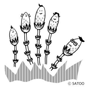 4 月 イラスト 白黒