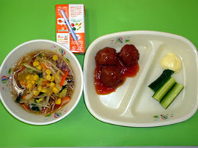 あゆみこども園 給食のレシピ 08年3月 野菜ラーメン