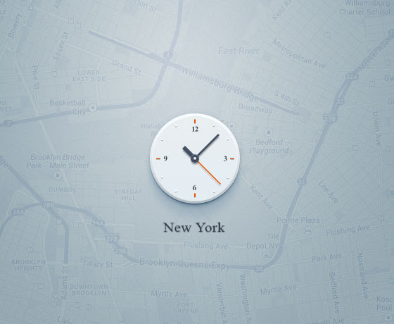 無料素材 New York の時計をイメージしたpsd素材 シンプルな色使いと柔らかい立体感がオシャレ