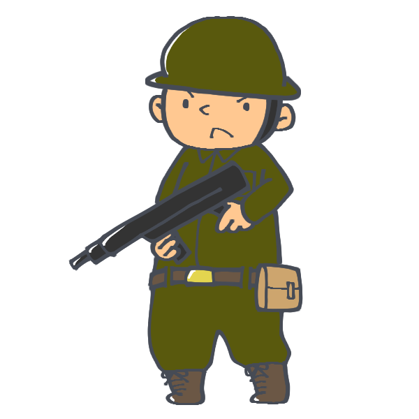 銃を持った兵士のイラスト かわいいフリー素材が無料のイラストレイン