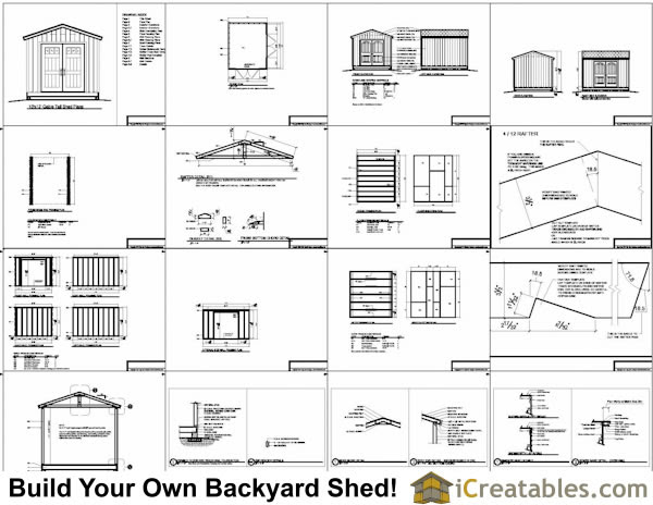 10x12 Gable Shed Plans Include The Following:
