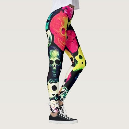 Candy Pop Dark Skulls Womens Leggings