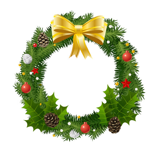 クリスマスツリー クリスマスリース ラブクラフト 無料イラスト素材