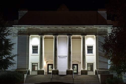 Maeser Building at Night