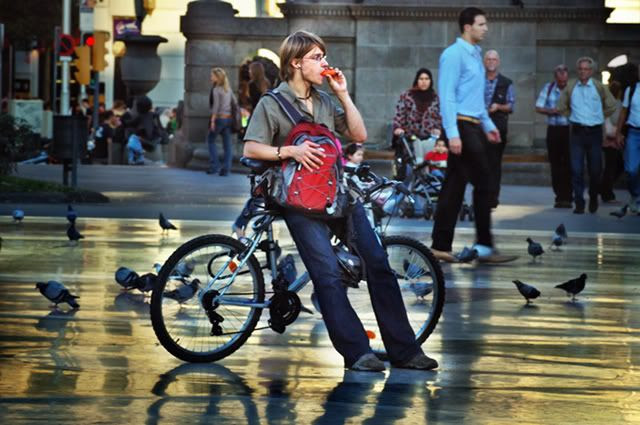 Biker at Catalonia Square