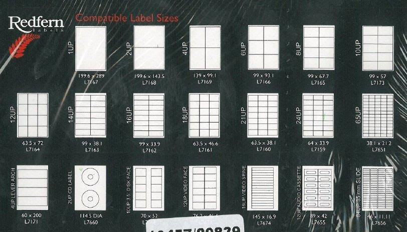 Redfern Avery Laser Labels ( 100 A4 sheets per box ) | Copy House