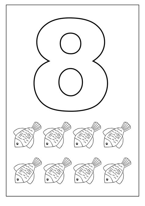  number 8 worksheets for children kindergarten coloring pages
