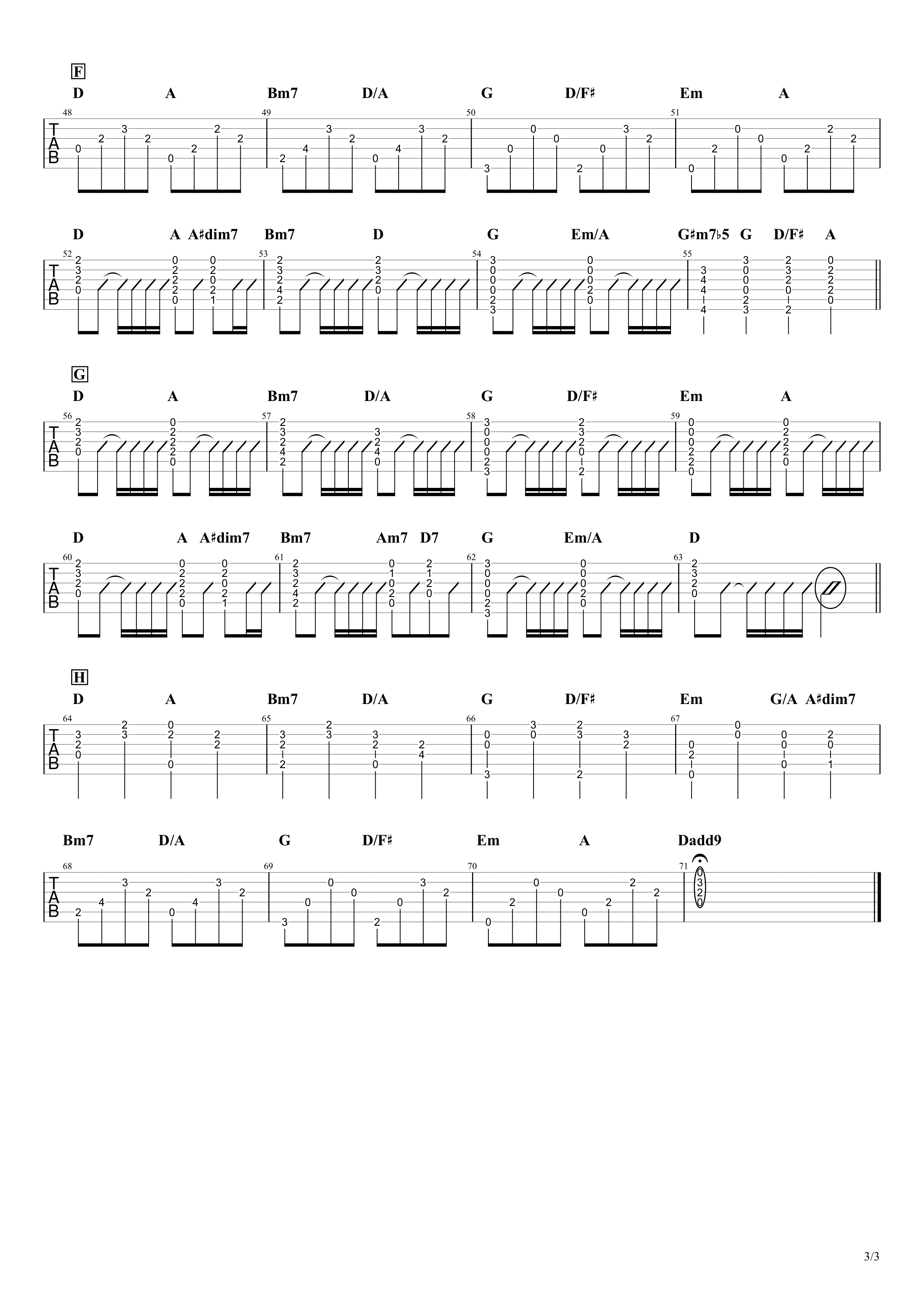 にじいろ 絢香 無料ギターtab譜 カポ無しコードストローク アルペジオアレンジver Easy Guitar Net