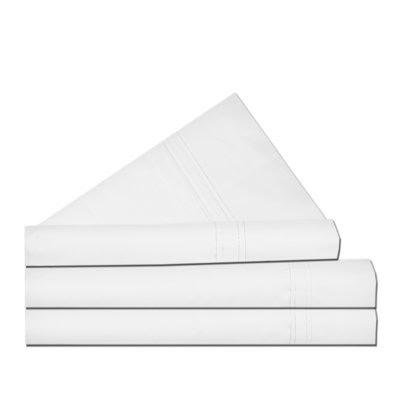 Tribeca Living Egyptian Cotton Percale 300 Thread Count Deep Pocket Sheet Set
