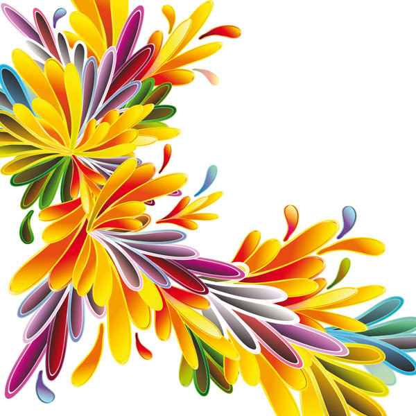 Download Colorful flowers vector background Free Vector / 4Vector