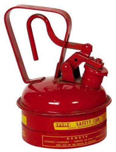 Eagle UI-2-S Red Galvanized Steel Type I Gas Safety Can, 1 quart Capacity, 8