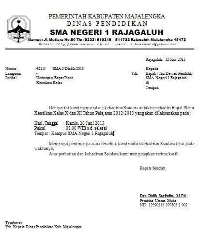 Contoh Surat Dinas Adalah