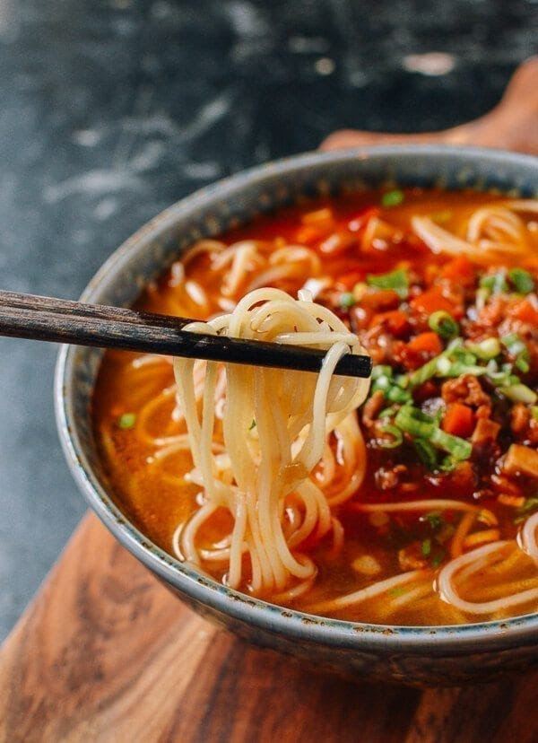 Shanghai Hot Sauce Noodles, by thewoksoflife.com