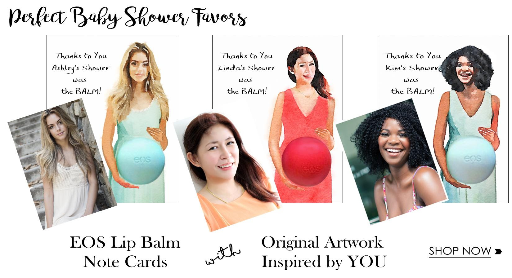 Baby Shower Favor Custom Eos Lip Balm Baby Bump Note Card