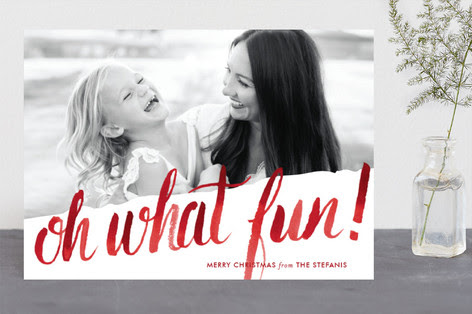 Oh What Water Color Holiday Photo Cards