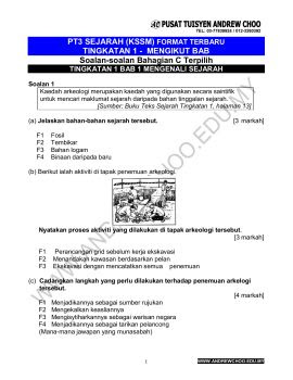 Tingkatan 1 Sejarah Contoh Soalan Bahagian C Kssm 2019