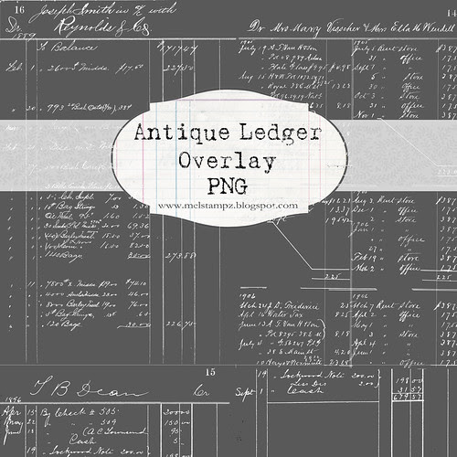 sample overlay NOT FOR PRINT antique ledger WHITE SCRIPT on transparent bkgrd 12 and half inch SQ melstampz