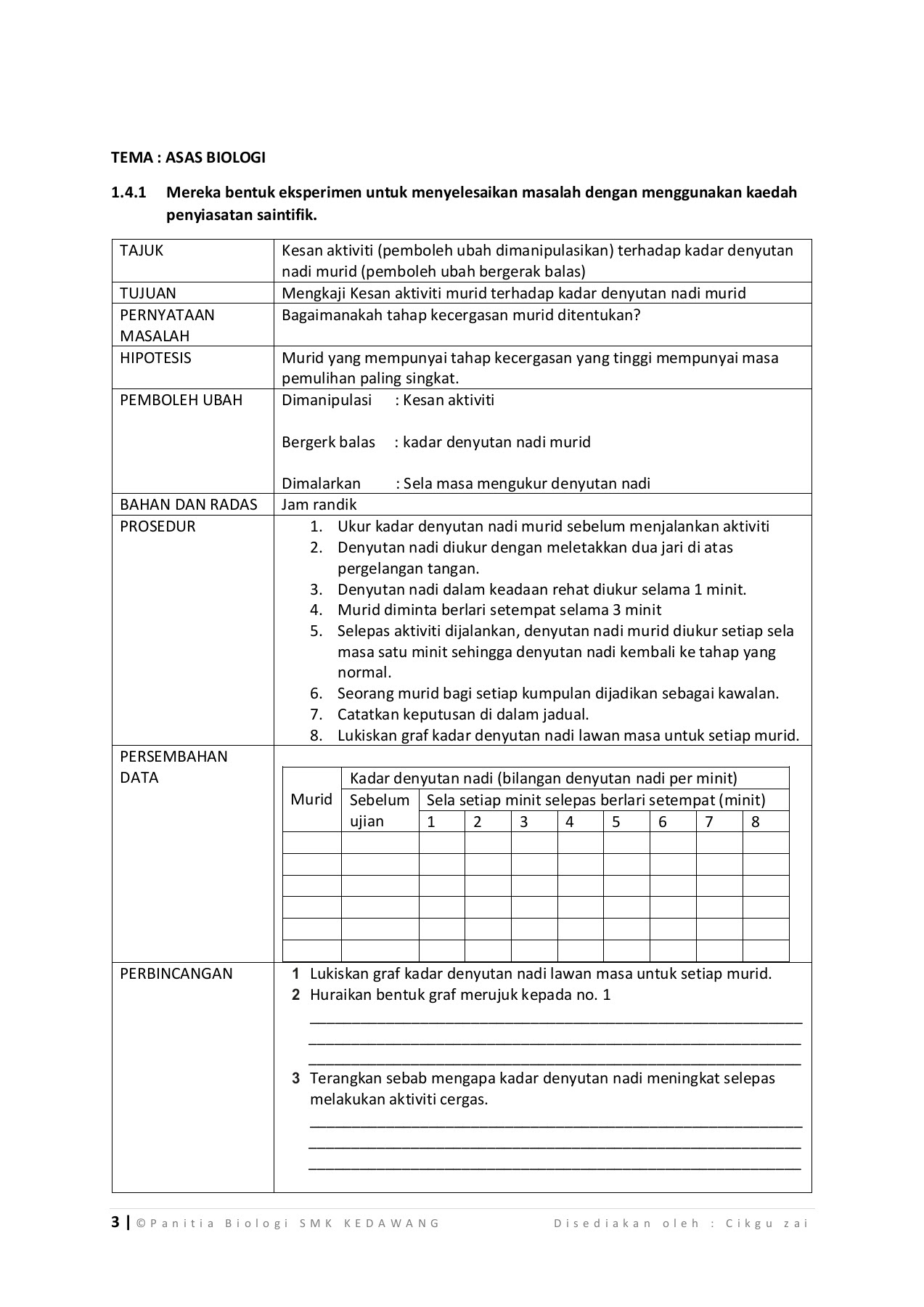 Modul Eksperimen Wajib Biologi Kssm Ting 4 Flip Ebook Pages 1 37 Anyflip