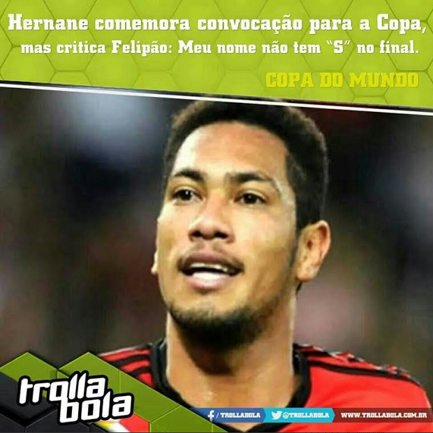 Hernane em brincadeiras nas redes sociais