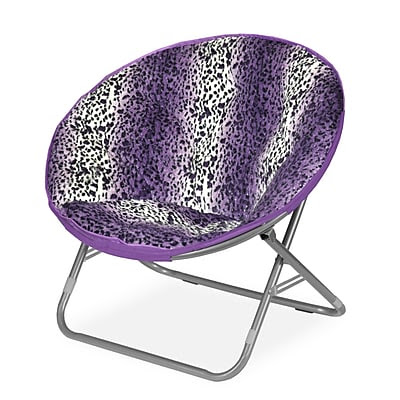 Idea Nuova Rock Your Room Leopard Ombre Faux Fur Saucer Papasam Chair; Purple