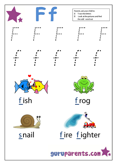 letter f worksheets guruparents