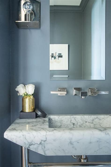 Get bathroom mirrors from target to save money and time. Blue Powder with Gold Accents - Contemporary - Bathroom