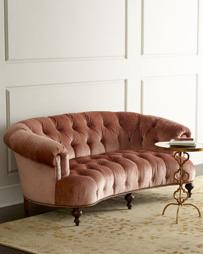 Brussel Blush Tufted Sofa