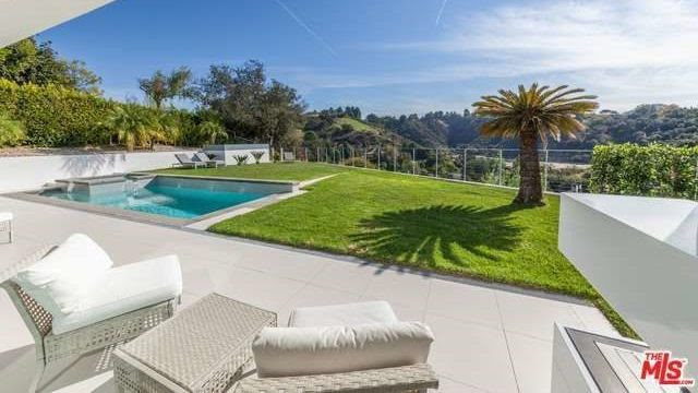 The hillside location offers stunning views.