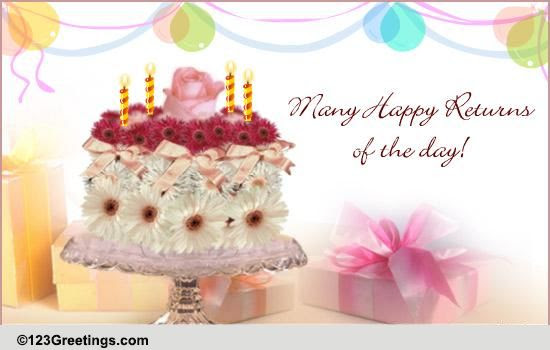 Special Birthday Flower Cake! Free Flowers eCards, Greeting Cards ...