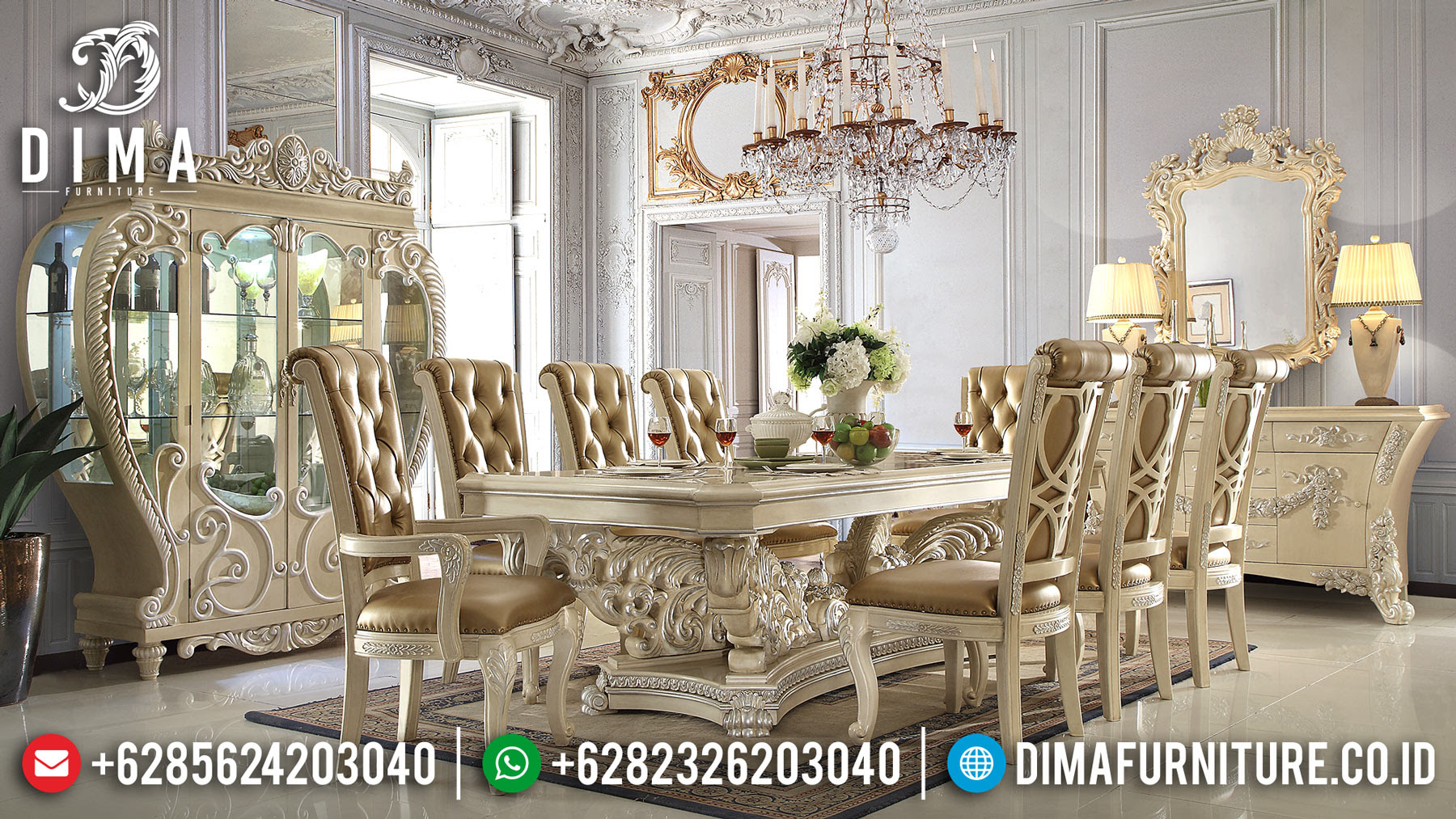 Meja Makan Mewah Jepara Terbaru 2021 Dima Furniture Jepara Meja Makan Mewah Jepara Terbaru 2021 Dima Furniture Jepara