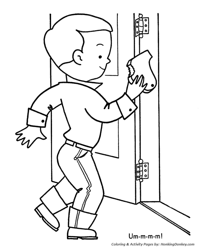 Christmas Cookies Coloring Pages Eating Christmas Cookies Christmas Coloring Sheet Honkingdonkey