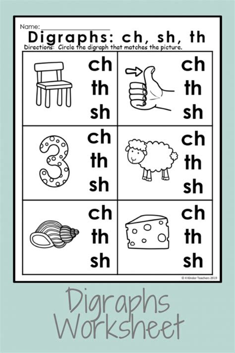 The mini packet features 4 worksheets which will allow your students to practice digraph sounds. digraph worksheets for kindergarten a great way to teach digraphs