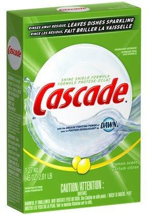 Cascade Powder Dishwasher Detergent-Lemon Scent-45 oz. (Pack of 5)