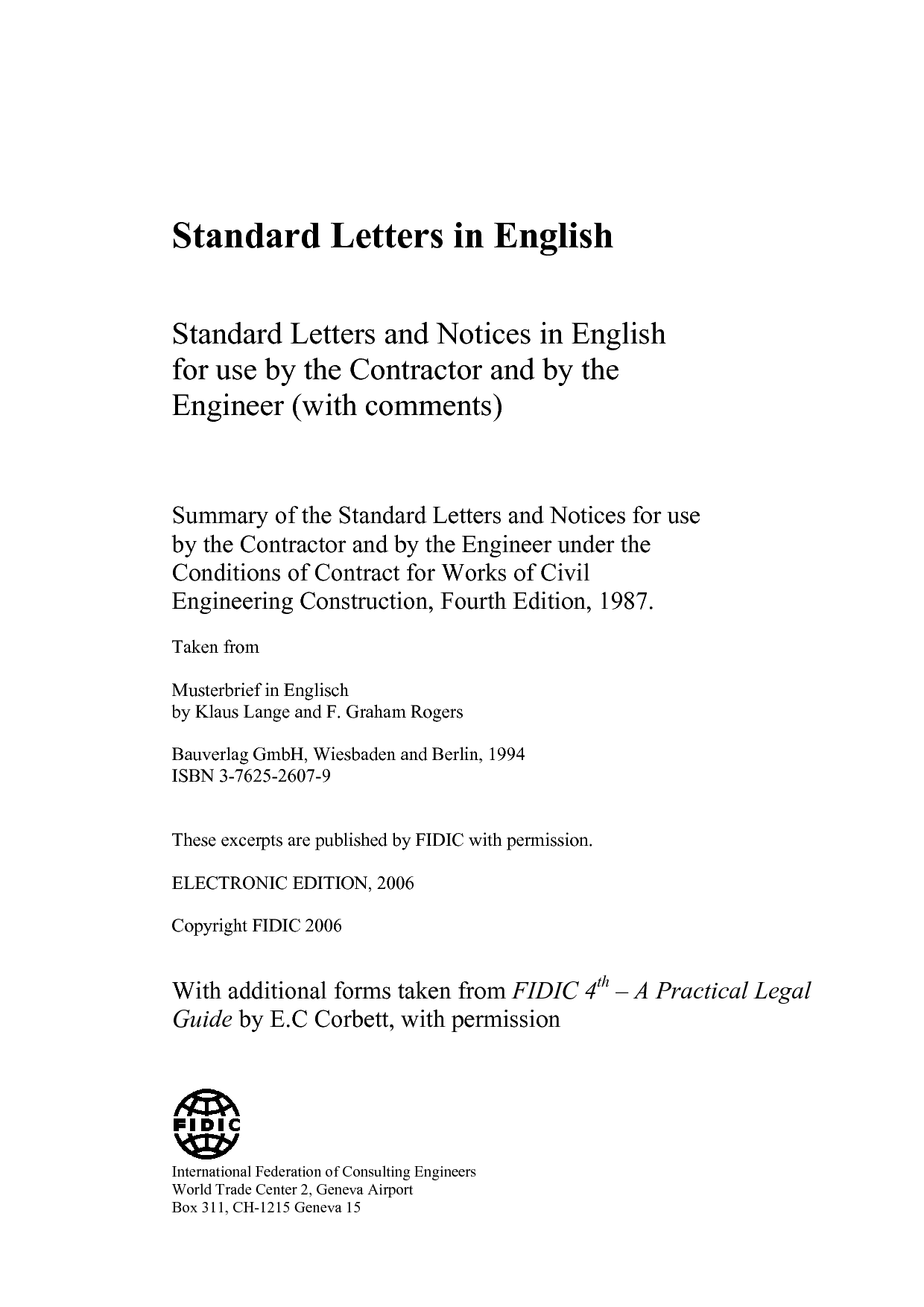 by credit of letter payment of Standard Federation International Letters Consulting