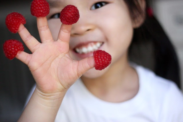 her favourite, raspberries