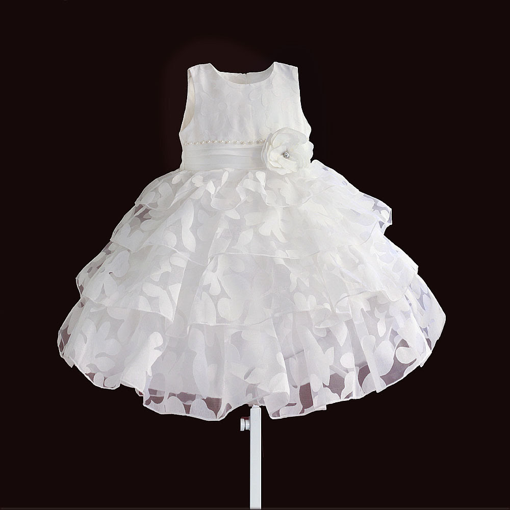 christmas girls dress leaf floral princess kids dresses for wedding party lace layered children clothes size