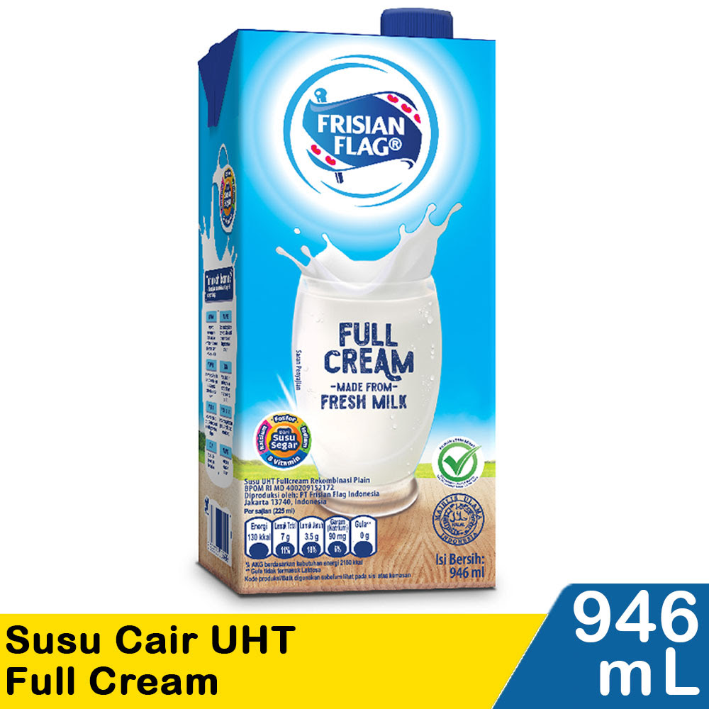 Frisian Flag Susu Cair Uht Full Cream Tpk 900Ml ...